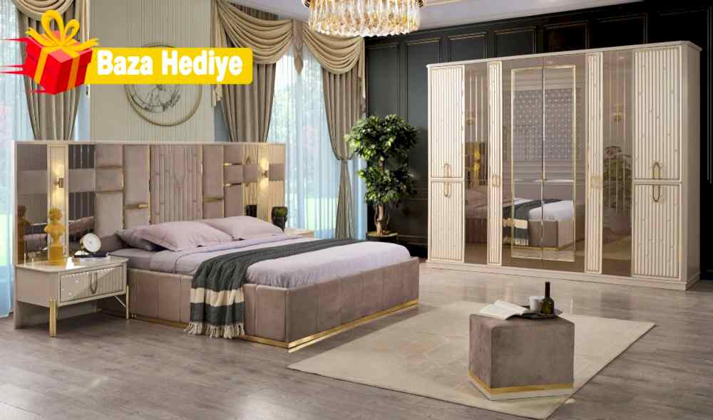  Bahar Bej · Yatak Odası Takımı %100 MDF 