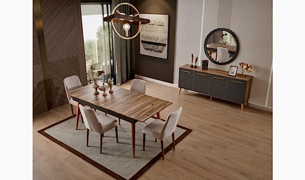 Çırağan Ceviz · Yemek Odası Takımı %100 MDF Çırağan Ceviz · Yemek Odası Takımı %100 MDF